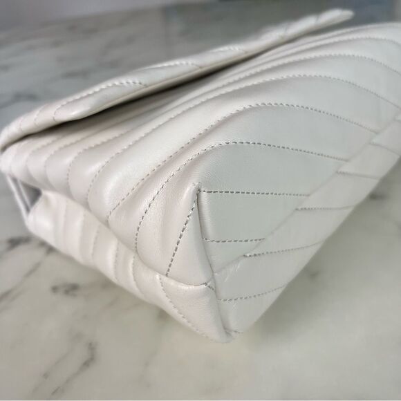 Tory Burch Kira Chevron Convertible Shoulder Bag New Cream Gold Nappa Leather - Picture 9 of 16